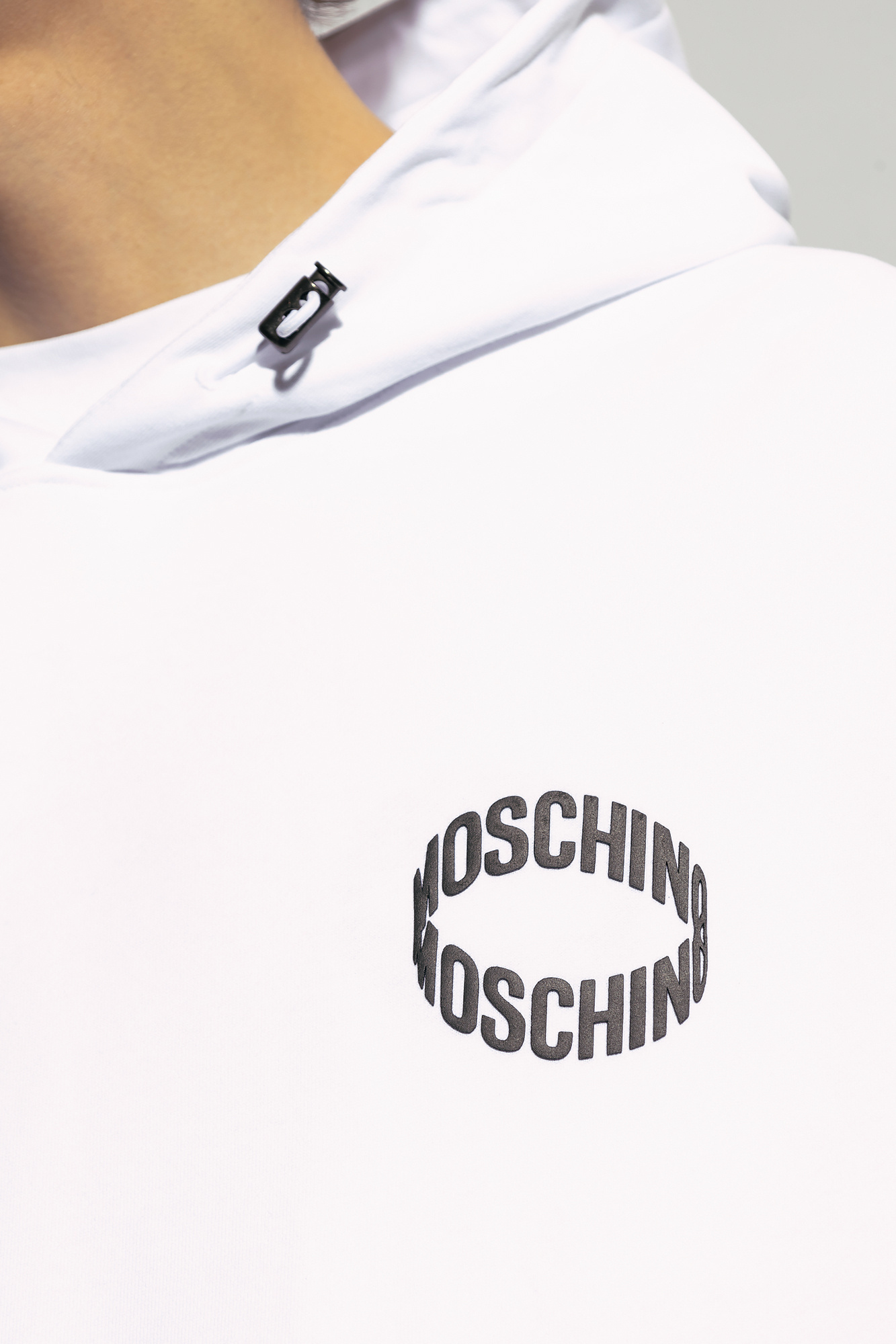 White Hoodie with logo Moschino Vitkac GB